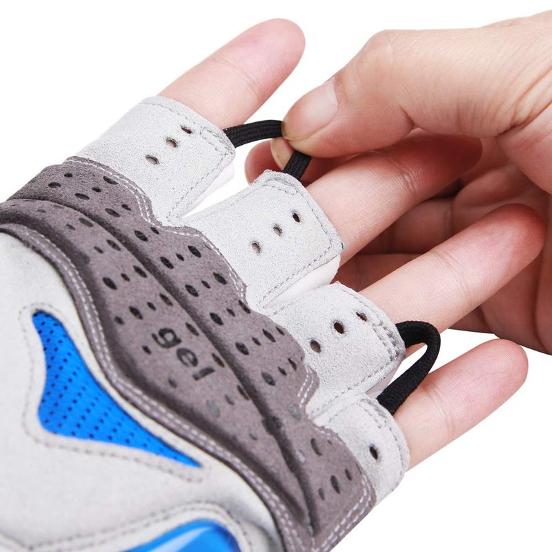 CXWXC Cycling Gloves for Men Women - Breathable Gel Road Mountain Bike Riding Gloves - Anti-Slip Half Finger Glove for Fitness Cycling Training Outdoor Sports (Blue, L) - Image 4